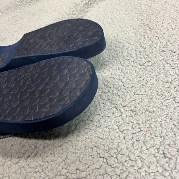 Brighton Flip Flops Womens 9 Blue Multi Surf Wedge Beach Summer Jewels - Picture 12 of 12